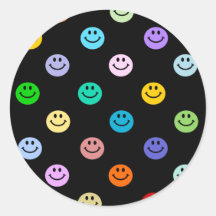 Rainbow Multicolor Smiley Face Pattern Stickers