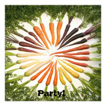 Rainbow Multicolored Carrots Custom Invites