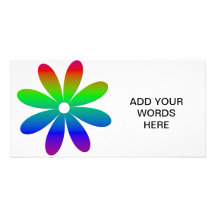 Rainbow Multicolored Flower Custom Photo Card