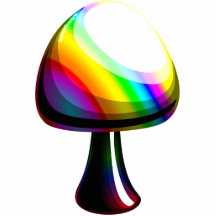 Rainbow mushroom photo sculpture