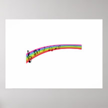 Rainbow Musical Notes Posters