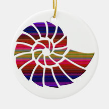 Rainbow Nautilus Shell Ornament