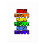 Rainbow Nurse Midwife Post Cards