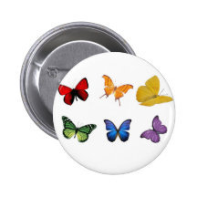Rainbow of Butterflies Button