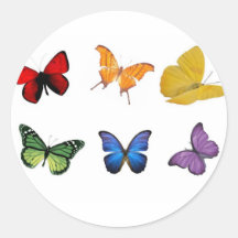 Rainbow of Butterflies Round Sticker