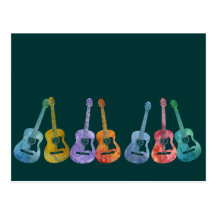 Rainbow of Guitars Postcard