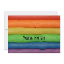 Rainbow of Squishy Dough Invitations
