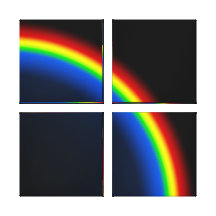 Rainbow on black canvas print