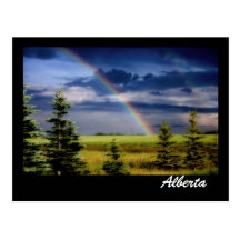 Rainbow On The Prairies Postcard