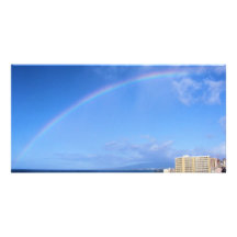Rainbow over Honolulu, Hawaii Photo Card
