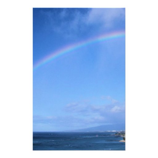 Rainbow over Honolulu, Hawaii Stationery Paper