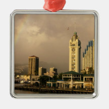 Rainbow over Honolulu, Hawaii, USA 2 Christmas Tree Ornament
