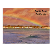 Rainbow Over Santa Cruz Municipal Wharf Postcard