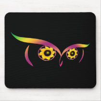 rainbow owl mousepad