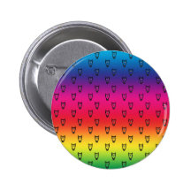 Rainbow owl pattern pinback button