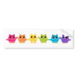 Rainbow Owls bumper stickers