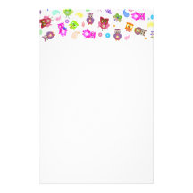 Rainbow owls - light stationery