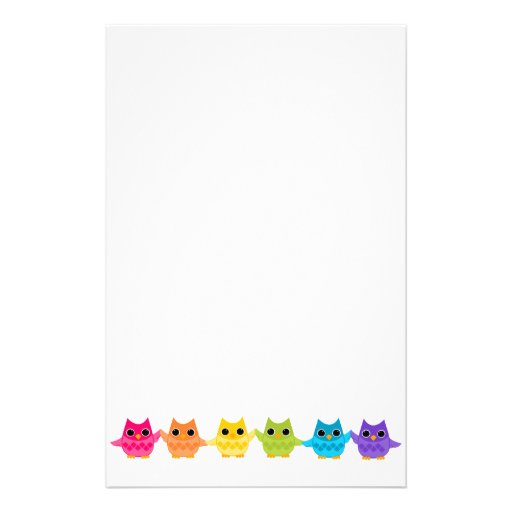 Rainbow Owls Stationery