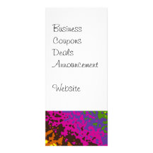 Rainbow Paint Splatter Hippie Earth Tones Abstract Custom Rack Card