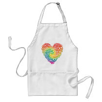 Rainbow Peace Heart Apron