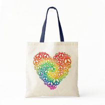 Rainbow Peace Heart Bag