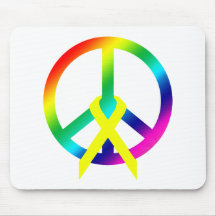 Rainbow Peace & Ribbon Mousepad
