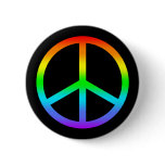 Rainbow Peace Sign Button