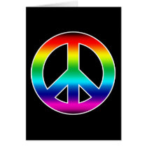 Rainbow Peace Sign Greeting Cards
