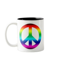 Rainbow Peace Sign Mugs