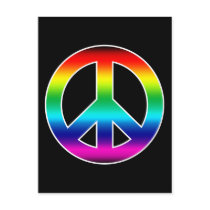 Rainbow Peace Sign Postcards