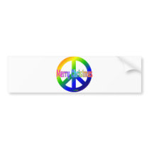 Rainbow Peace Sign with Merry Christmas! Bumper Stickers
