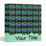Rainbow Peace Symbols Customizable 1" Binder