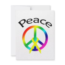 Rainbow Peace Word & Ribbon