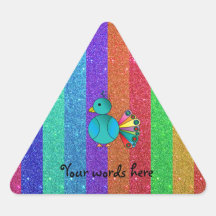 Rainbow peacock rainbow glitter stickers