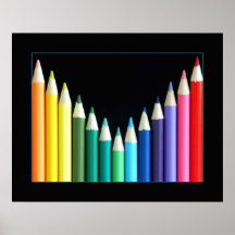 Rainbow Pencils Posters