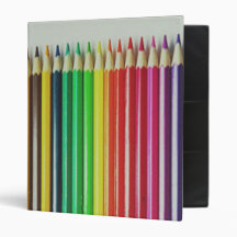 Rainbow pencils vinyl binder