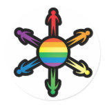Rainbow People Circle Stickers