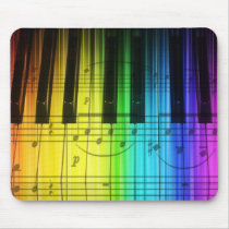 Rainbow Piano Keyboard and Notes Mousepads