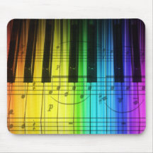 Rainbow Piano Keyboard and Notes Mousepads