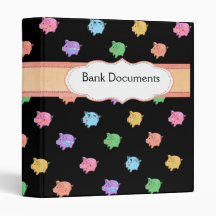 Rainbow Pig Pattern on black Binders