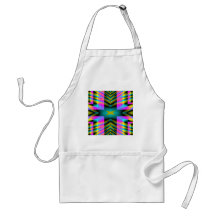 Rainbow Plaid Warped Design Aprons