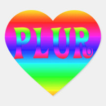 Rainbow PLUR Heart Sticker