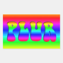 Rainbow PLUR Rectangle Sticker