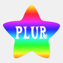 Rainbow PLUR Star Stickers