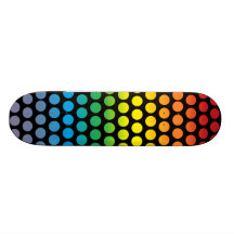 Rainbow Polka Dots Black Skate Decks