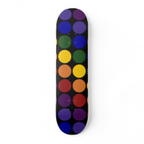 Rainbow Polka Dots on Black
