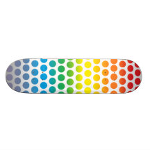 Rainbow Polka Dots White Skateboards