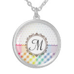 Rainbow Polkadots Checks and Stripes with Monogram Custom Jewelry