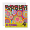 Rainbow Pop Circles Kids Birthday Party Invitation