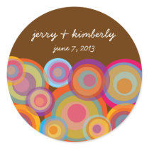 Rainbow Pop Circles Thank You Gift Favours Sticker
